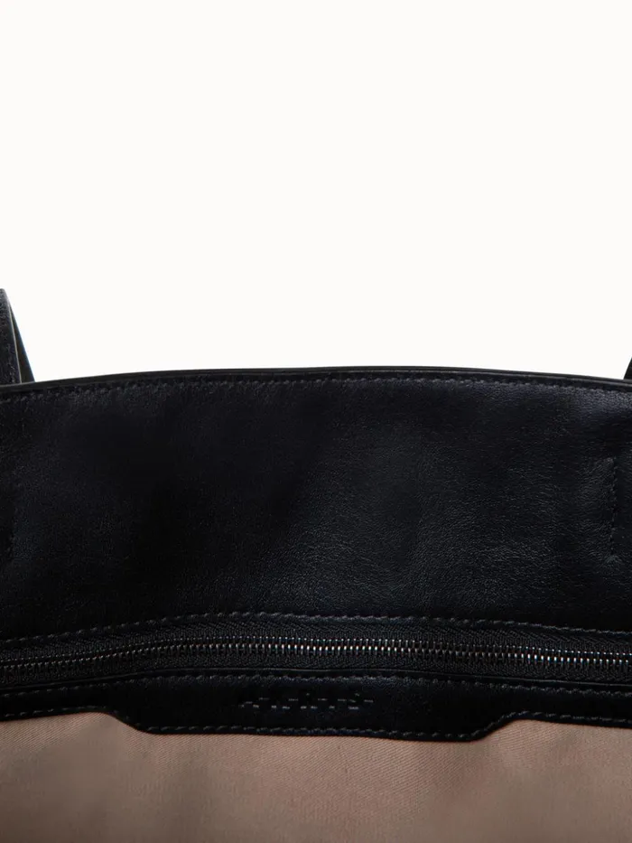 Medium Ai Shoulder Bag In Braided Leather And Nubuck Trapezoids Black Women Akris Tote Bags