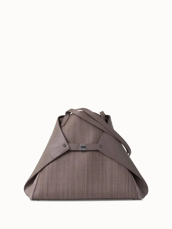 Medium Ai Shoulder Bag In Horsehair And Leather Taiga Women Akris Tote Bags