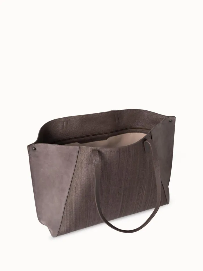 Medium Ai Shoulder Bag In Horsehair And Leather Taiga Women Akris Tote Bags
