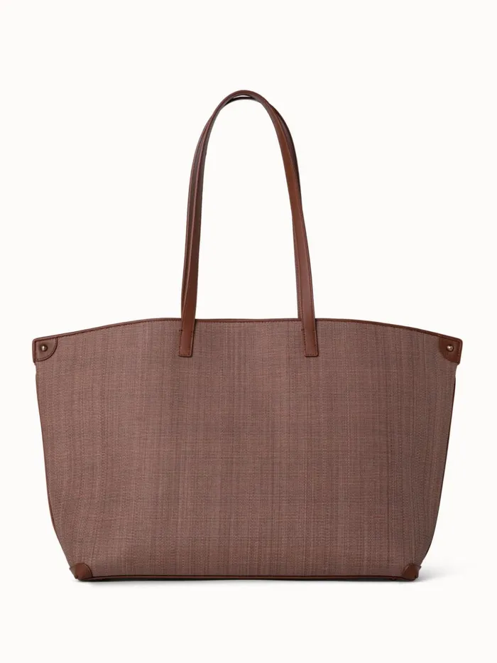 Medium Ai Shoulder Bag In Horsehair Fabric Caramel Women Akris Tote Bags