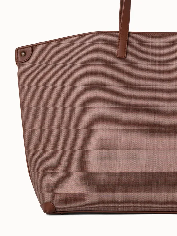 Medium Ai Shoulder Bag In Horsehair Fabric Caramel Women Akris Tote Bags
