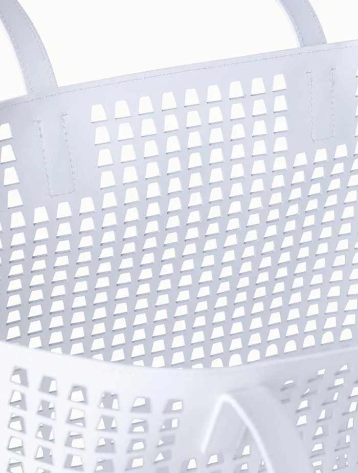 Medium Ai Shoulder Bag In Trapezoid Lasercut White Women Akris Shoulder Bags