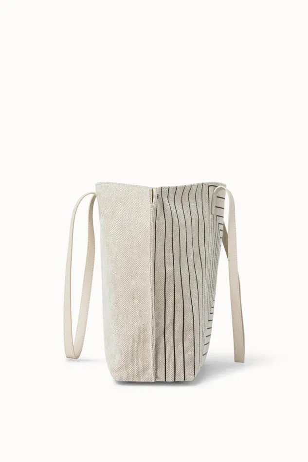 Medium Ai Shoulder Bag In Trapezoid Square On Canvas Alabasterblack Women Akris Tote Bags