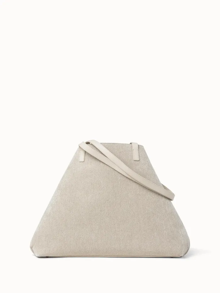 Medium Ai Shoulder Bag In Trapezoid Square On Canvas Alabasterblack Women Akris Tote Bags