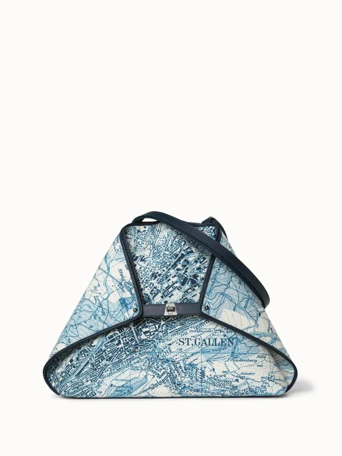 Medium Shoulder Bag In Printed Cotton Fabric Alabasterpacific Women Akris Shoulder Bags Medium Shoulder Bag In Printed Cotton Fabric Alabasterpacific Women Akris Shoulder Bags