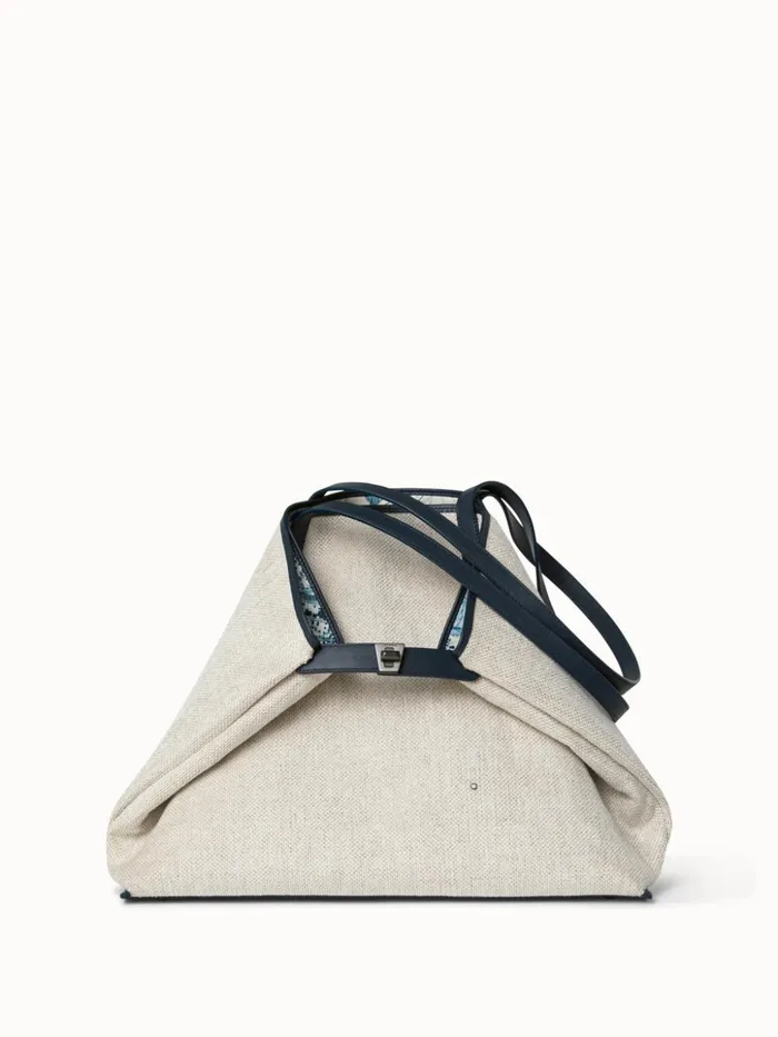 Medium Shoulder Bag In Printed Cotton Fabric Alabasterpacific Women Akris Shoulder Bags