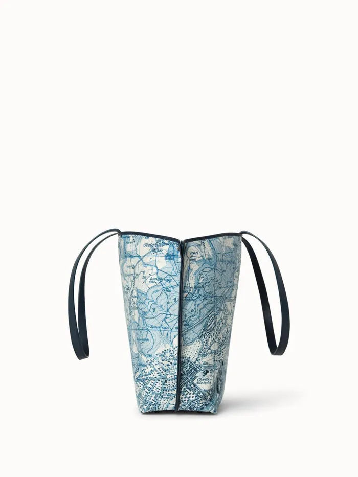 Medium Shoulder Bag In Printed Cotton Fabric Alabasterpacific Women Akris Shoulder Bags