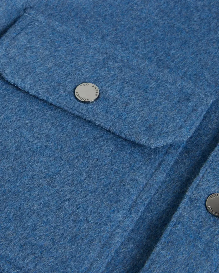 Men ADERBRY 8211 Wool Blend Overshirt Light Blue Ted Baker Shirts Men ADERBRY 8211 Wool Blend Overshirt Light Blue Ted Baker Shirts