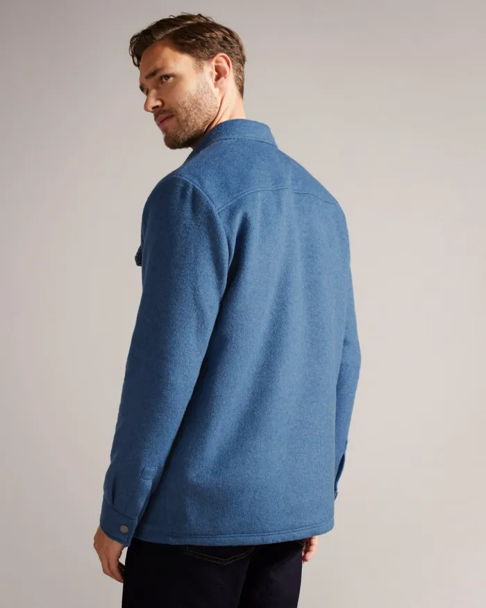 Men ADERBRY 8211 Wool Blend Overshirt Light Blue Ted Baker Shirts Men ADERBRY 8211 Wool Blend Overshirt Light Blue Ted Baker Shirts