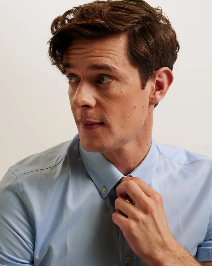 Men ALDGTE 8211 Short Sleeve Cotton Oxford Shirt Light Blue Ted Baker Shirts Men ALDGTE 8211 Short Sleeve Cotton Oxford Shirt Light Blue Ted Baker Shirts