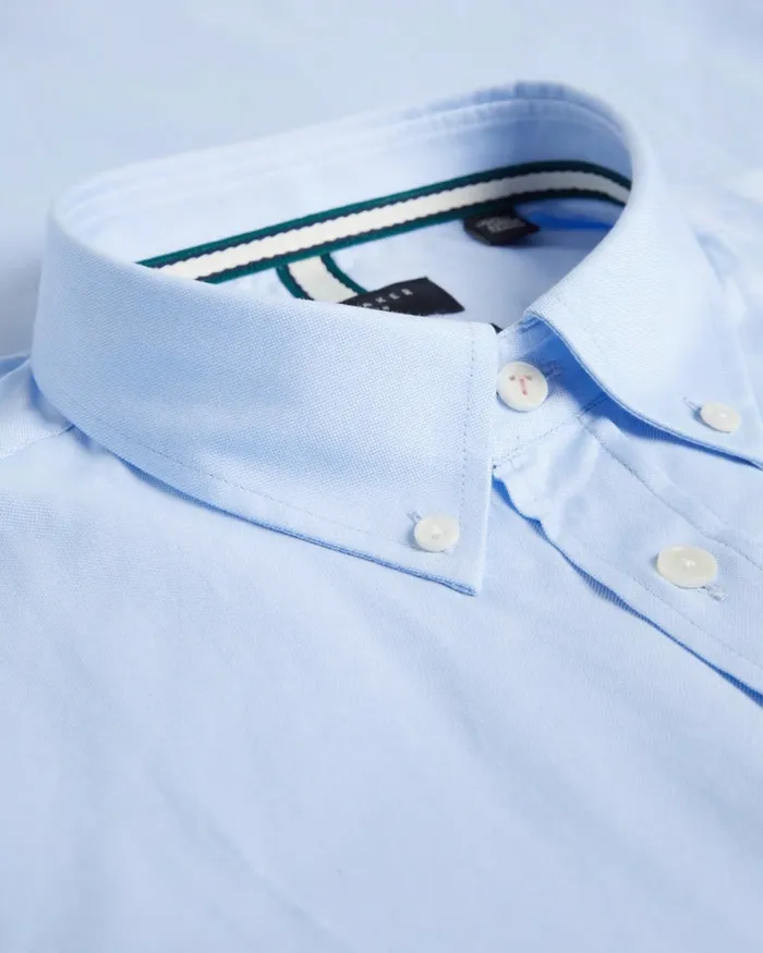 Men ALDGTE 8211 Short Sleeve Cotton Oxford Shirt Light Blue Ted Baker Shirts Men ALDGTE 8211 Short Sleeve Cotton Oxford Shirt Light Blue Ted Baker Shirts