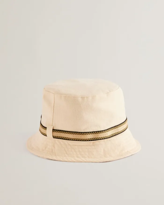 Men ALFREDO 8211 Branded Webbing Bucket Hat Stone Ted Baker Swimwear and Beachwear