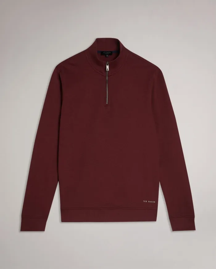 Men ANTRAM 8211 Half Zip Funnel Neck Pullover Maroon Ted Baker Tops