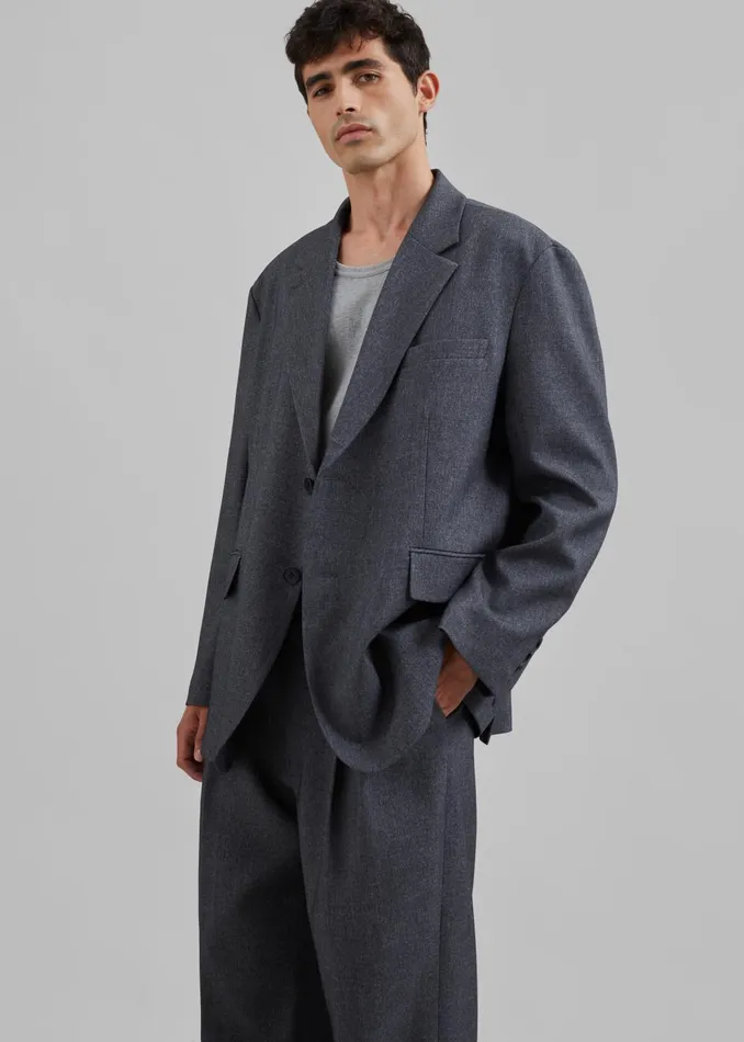 Men Beo Blazer 8211 Grey Melange The Frankie Shop Outerwear