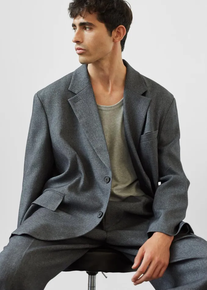 Men Beo Blazer 8211 Grey Melange The Frankie Shop Outerwear