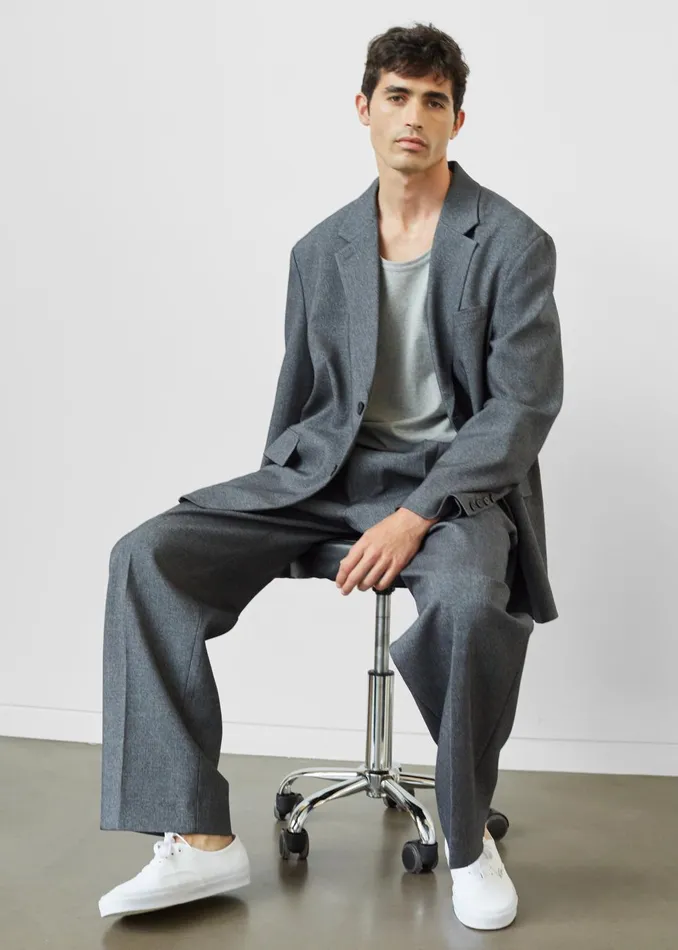 Men Beo Blazer 8211 Grey Melange The Frankie Shop Outerwear