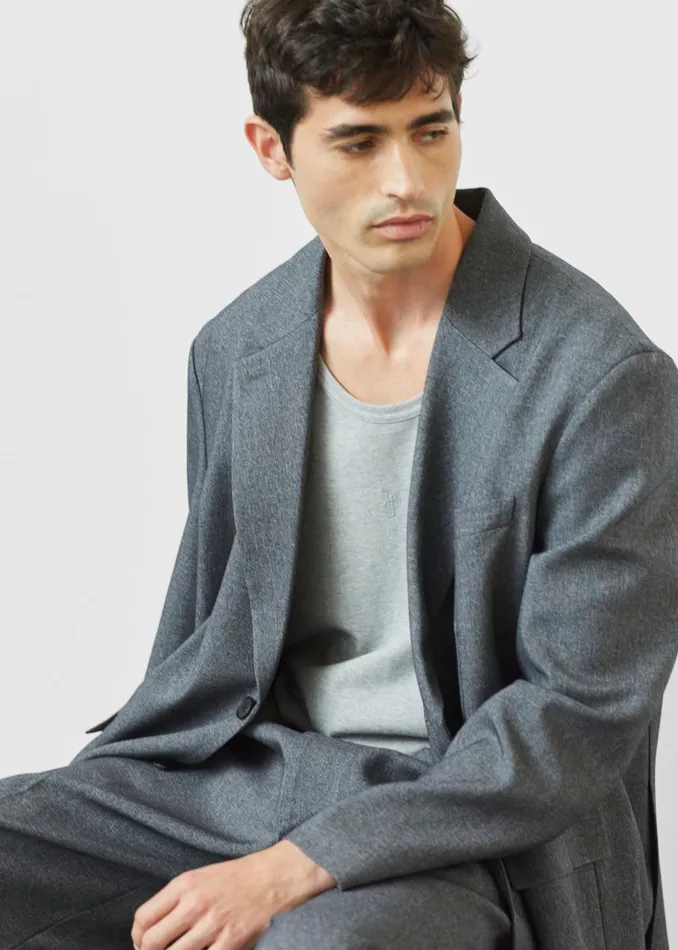 Men Beo Blazer 8211 Grey Melange The Frankie Shop Outerwear