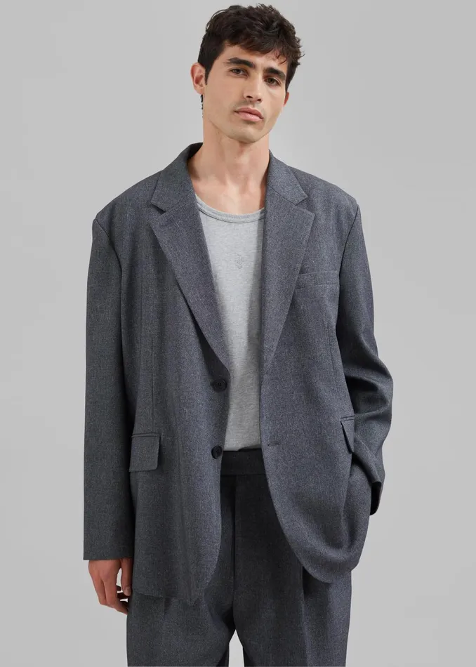 Men Beo Blazer 8211 Grey Melange The Frankie Shop Outerwear