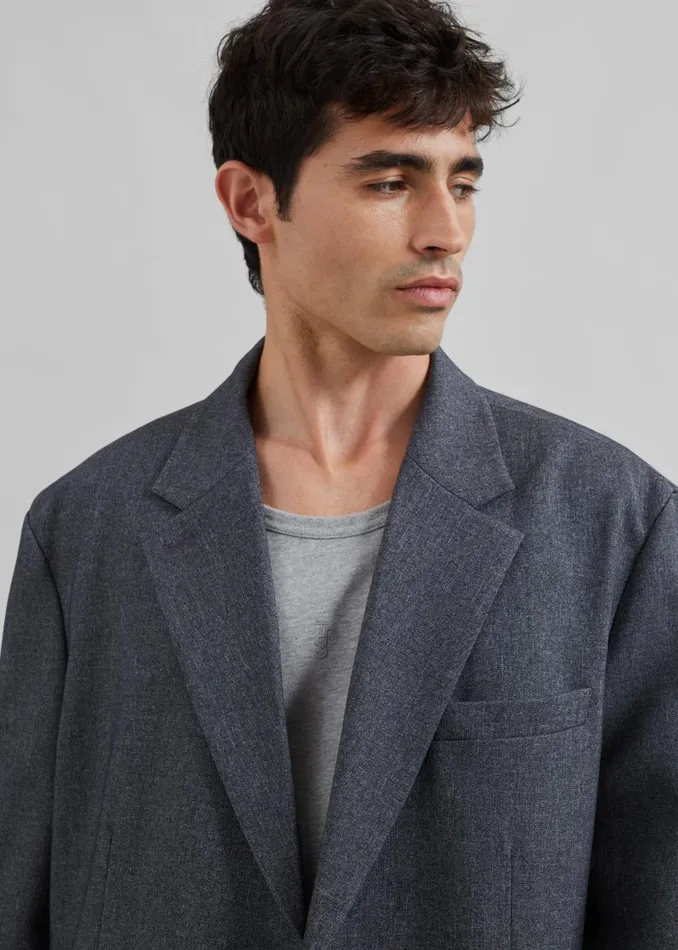 Men Beo Blazer 8211 Grey Melange The Frankie Shop Outerwear