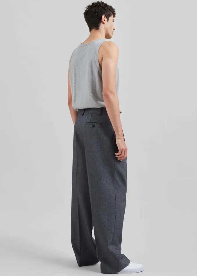 Men Beo Suit Pants 8211 Grey Melange The Frankie Shop Bottoms