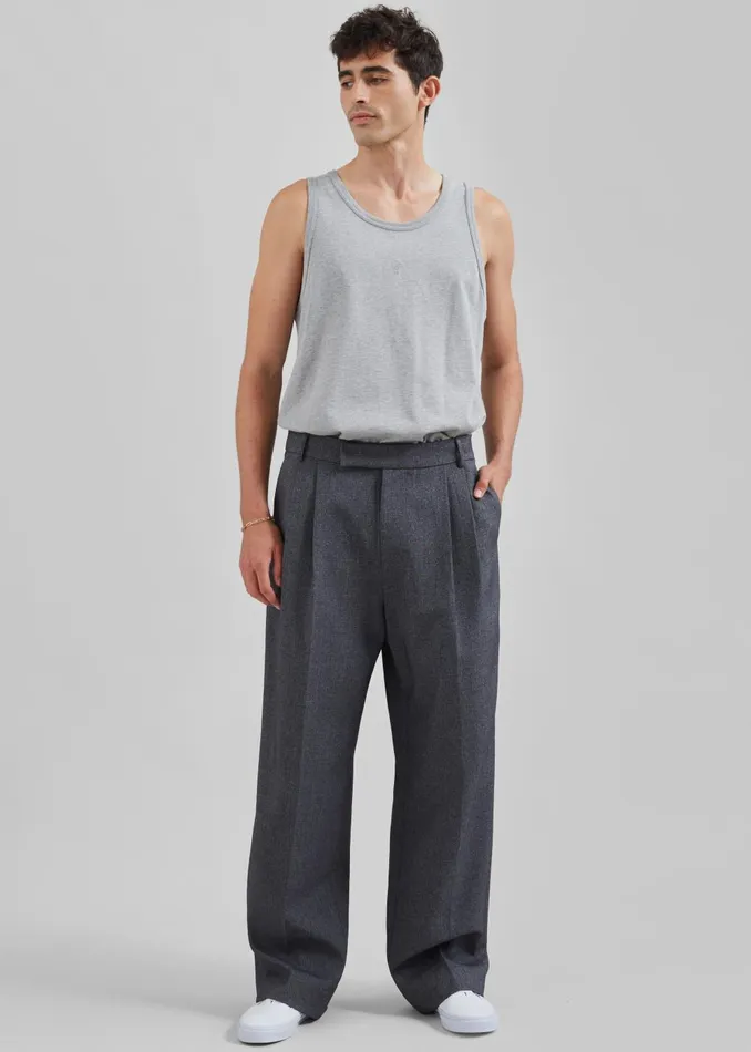 Men Beo Suit Pants 8211 Grey Melange The Frankie Shop Bottoms