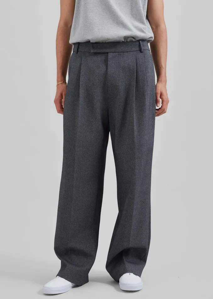 Men Beo Suit Pants 8211 Grey Melange The Frankie Shop Bottoms