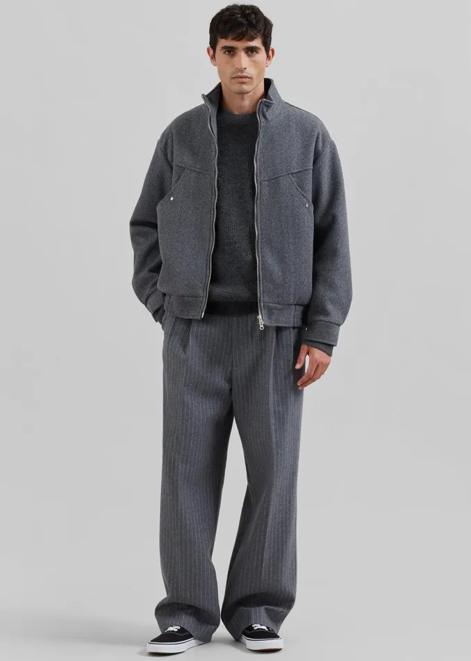 Men Beo Suit Pants 8211 GreyWhite Pinstripe The Frankie Shop Bottoms