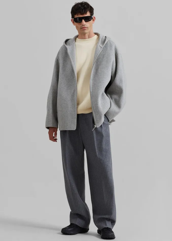 Men Beo Suit Pants 8211 GreyWhite Pinstripe The Frankie Shop Bottoms