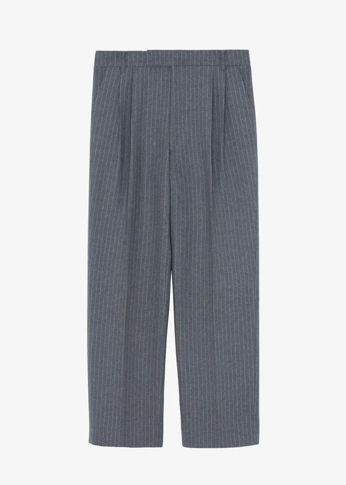 Men Beo Suit Pants 8211 GreyWhite Pinstripe The Frankie Shop Bottoms