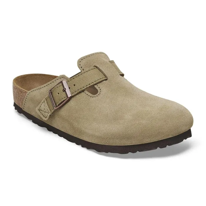 Men Birkenstock Clogs Boston Canvas Faded Khaki
