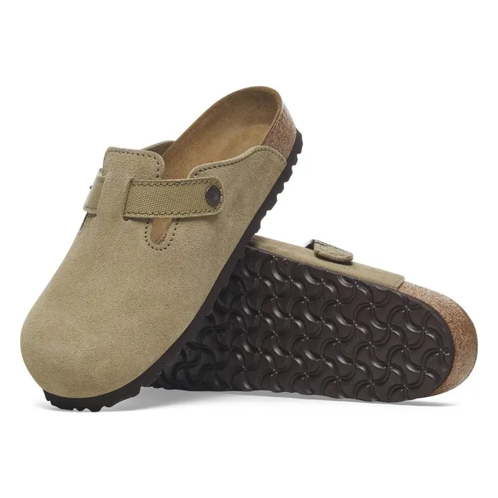 Men Birkenstock Clogs Boston Canvas Faded Khaki
