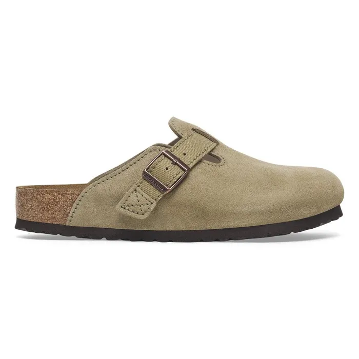 Men Birkenstock Clogs Boston Canvas Faded Khaki
