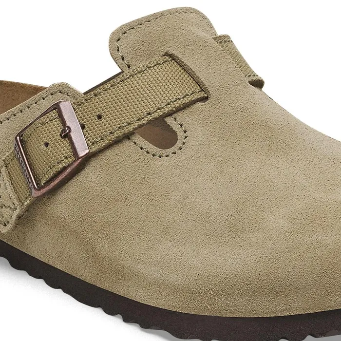 Men Birkenstock Clogs Boston Canvas Faded Khaki