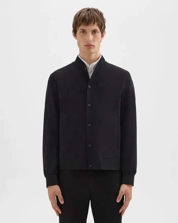 Men Blazers Jackets Theory Murphy Bomber Jacket In Precision Ponte Black