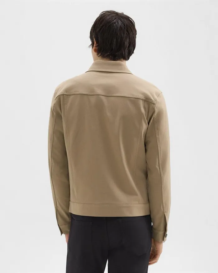 Men Blazers Jackets Theory River Trucker Jacket In Neoteric Twill Bark