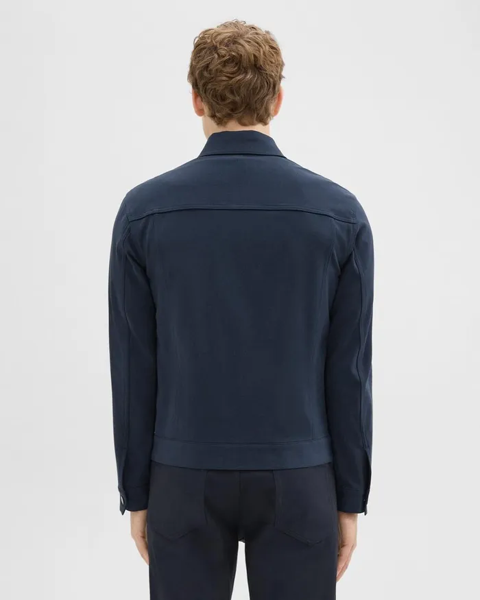 Men Blazers Jackets Theory River Trucker Jacket In Neoteric Twill Dark Navy