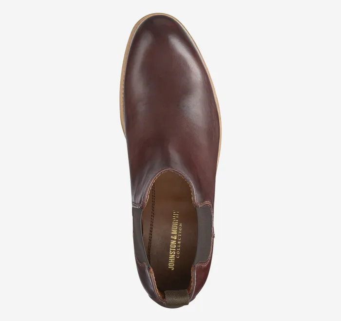 Men Boots Johnston and Murphy Dudley Chelsea Boot Mahogany DipDyed Calfskin