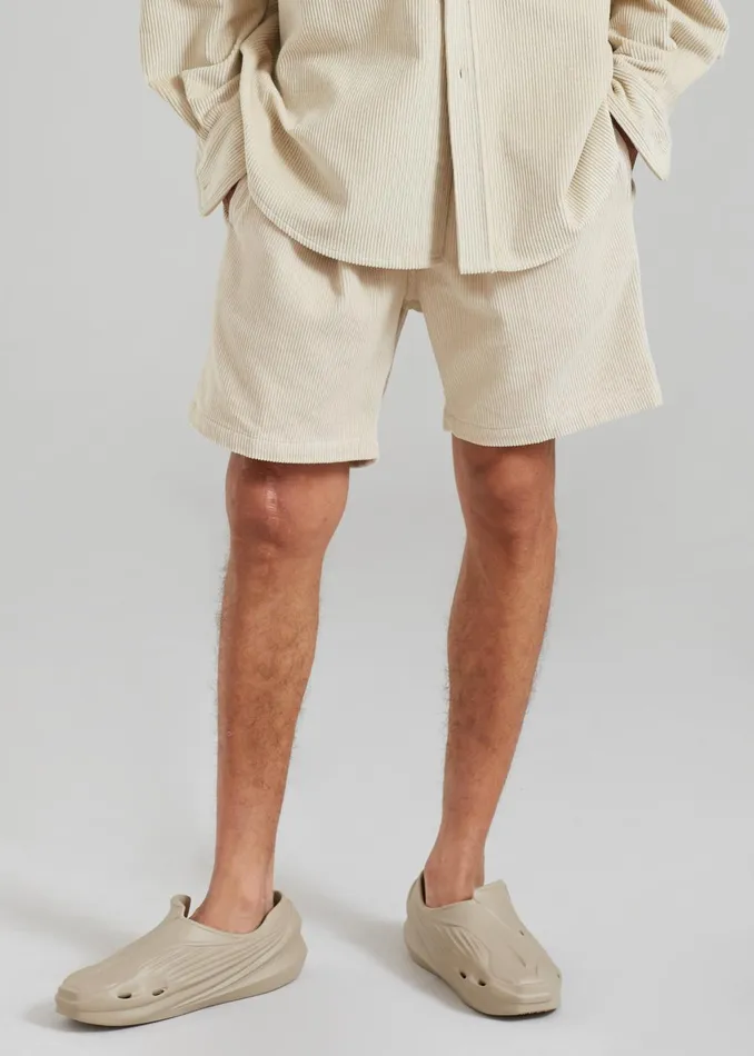Men Camden Corduroy Shorts 8211 Cream The Frankie Shop Bottoms