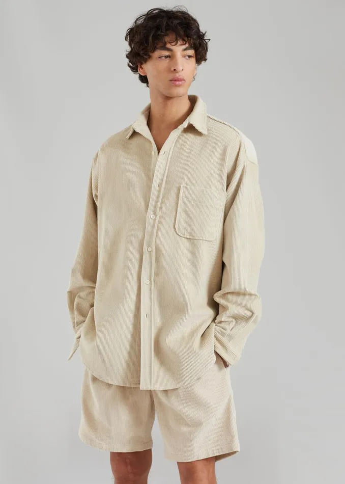 Men Camden Corduroy Shorts 8211 Cream The Frankie Shop Bottoms