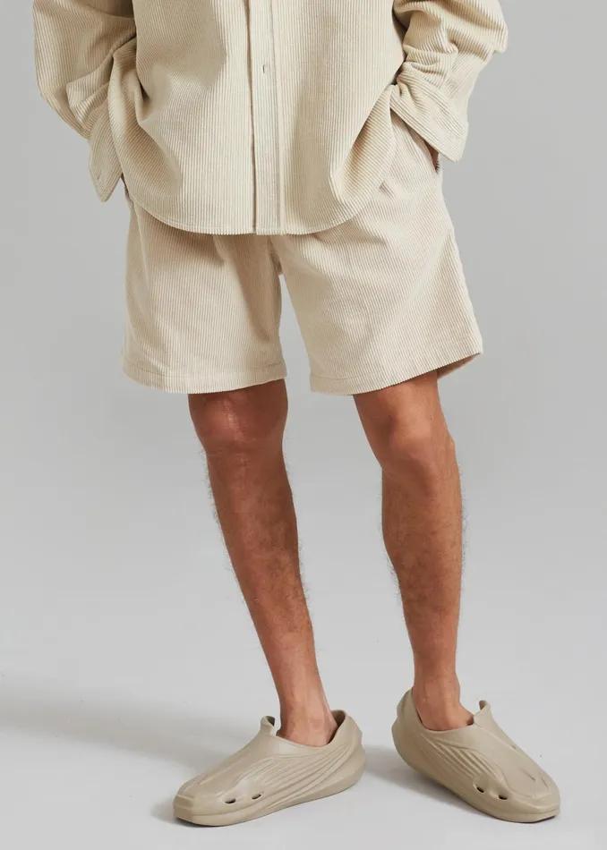 Men Camden Corduroy Shorts 8211 Cream The Frankie Shop Bottoms