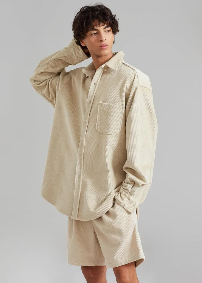 Men Camden Corduroy Shorts 8211 Cream The Frankie Shop Bottoms