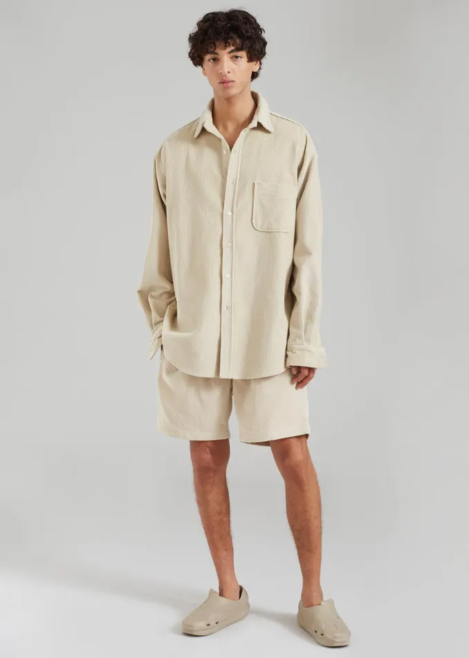 Men Camden Corduroy Shorts 8211 Cream The Frankie Shop Bottoms