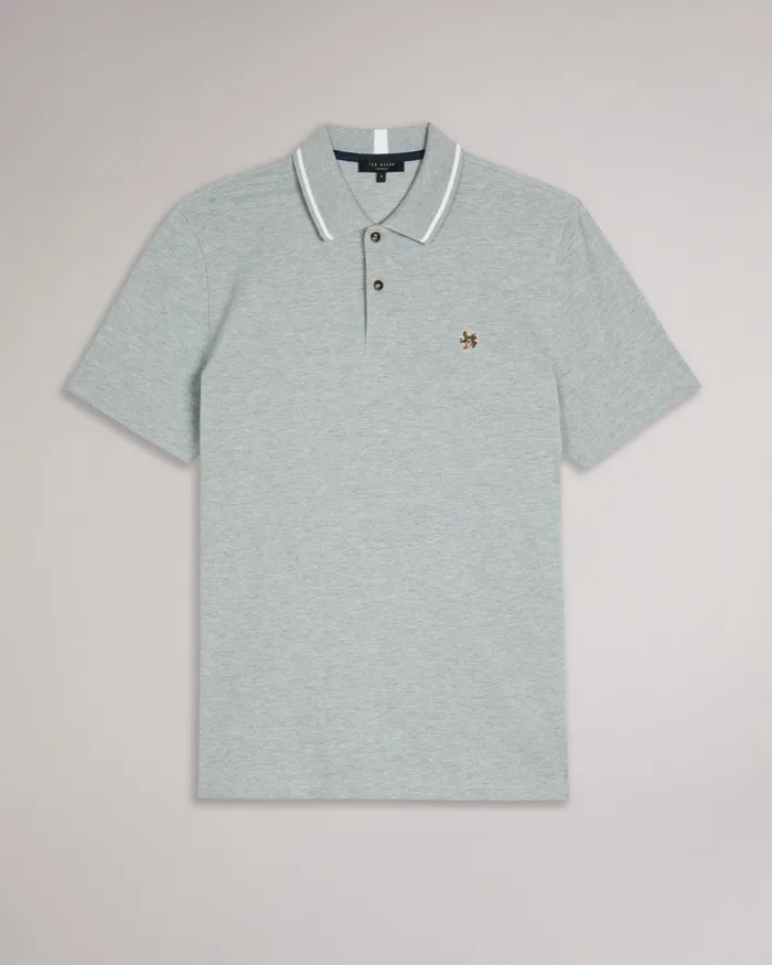 Men CAMDN 8211 Short Sleeve Polo Shirt Light Grey Ted Baker Polo Shirts