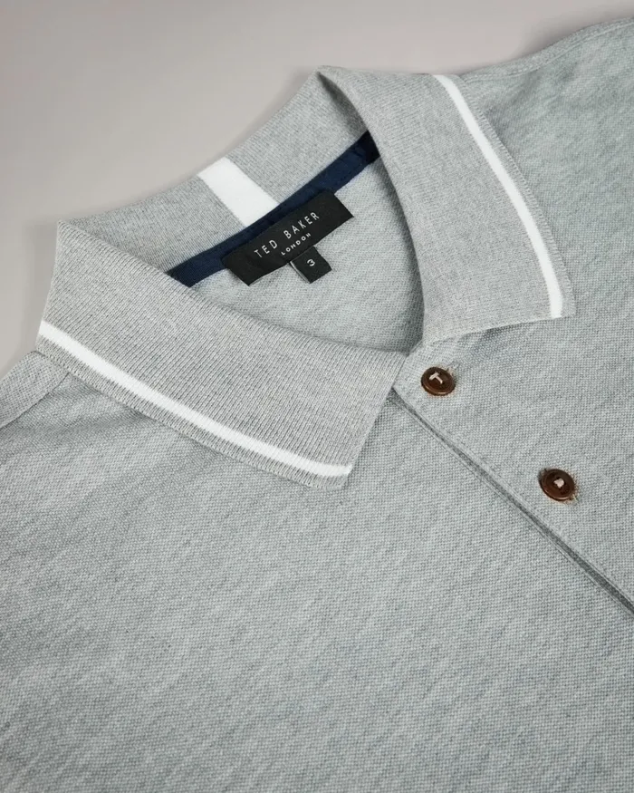 Men CAMDN 8211 Short Sleeve Polo Shirt Light Grey Ted Baker Polo Shirts