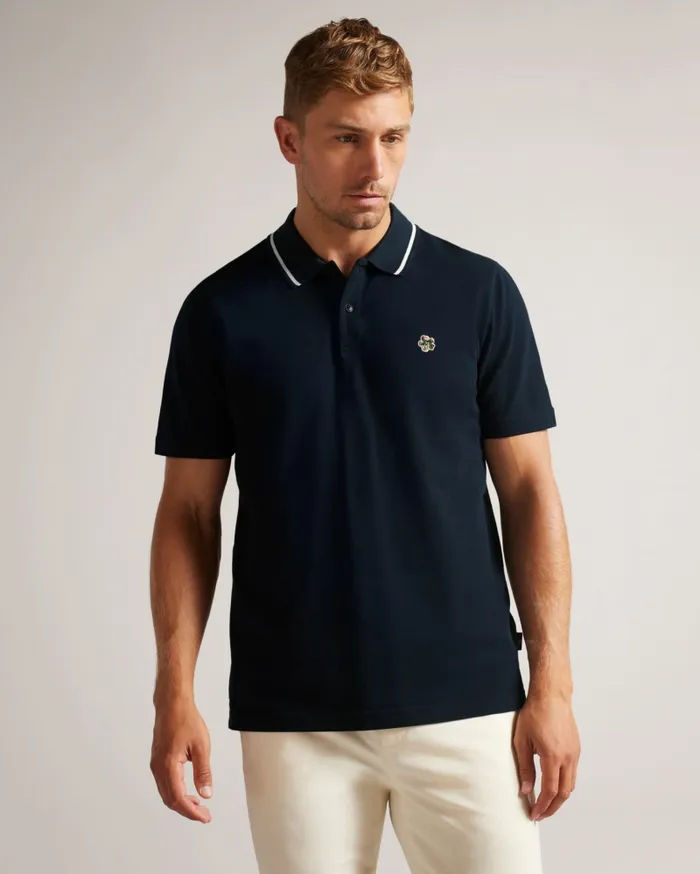 Men CAMDN 8211 Short Sleeve Polo Shirt Navy Ted Baker Tops