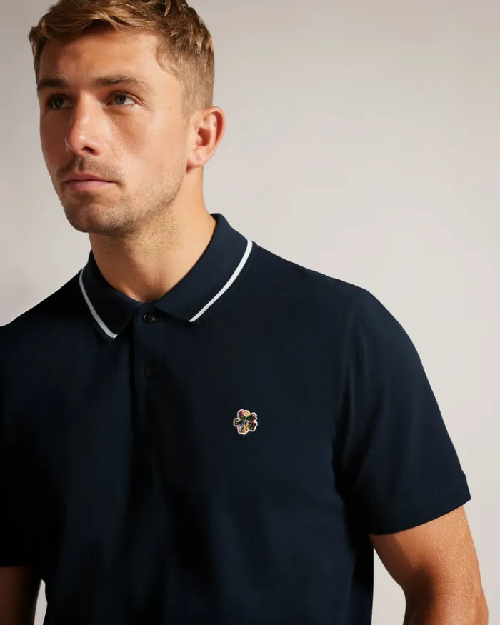 Men CAMDN 8211 Short Sleeve Polo Shirt Navy Ted Baker Tops