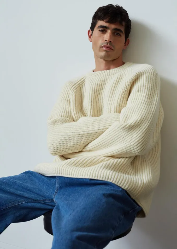 Men Carter Crew Neck Sweater 8211 Beige The Frankie Shop Knitwear