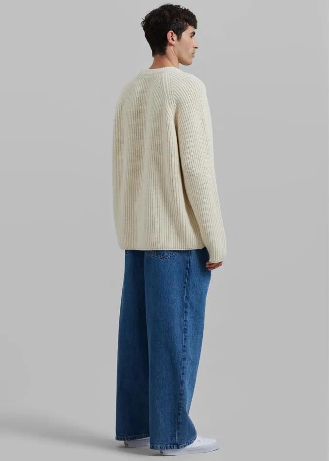 Men Carter Crew Neck Sweater 8211 Beige The Frankie Shop Knitwear