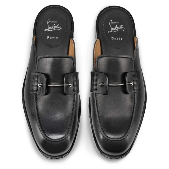 Men Chambeluss Mules 8211 Calf Leather 8211 Black Christian Louboutin Loafers and Moccasins
