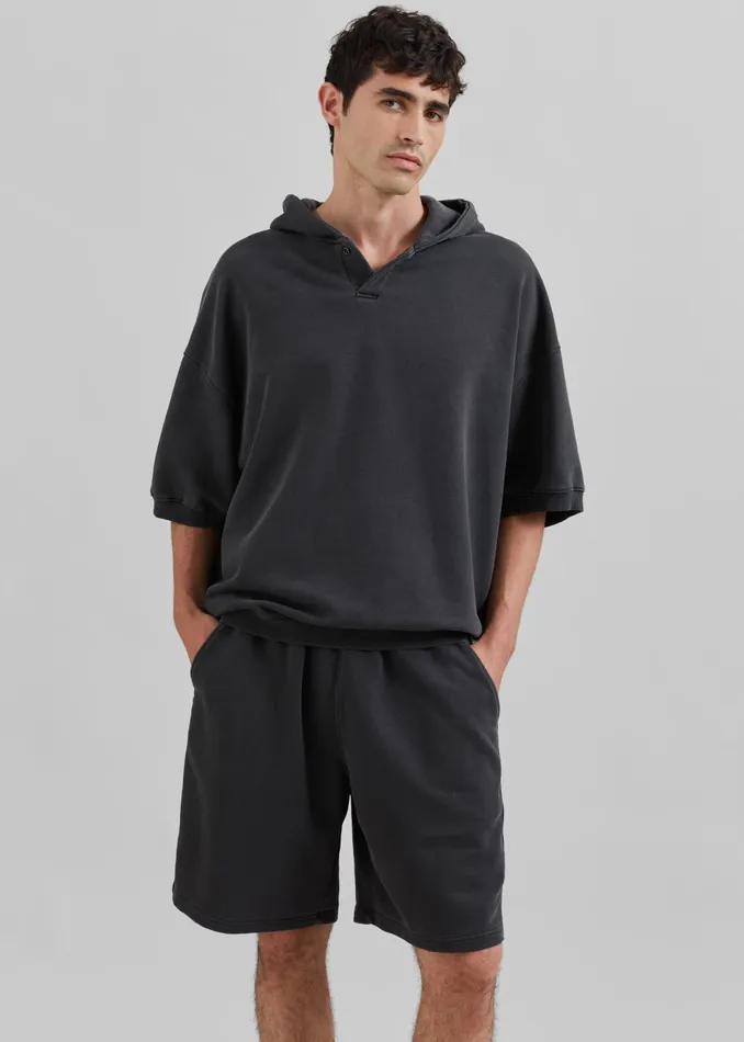 Men Christian Short Sleeve Hoodie 8211 Charcoal The Frankie Shop Tops